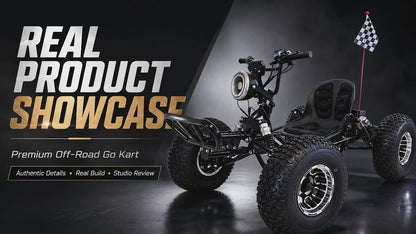 48V 20Ah Electric Off-Road Go Kart for Adults & Teens, Peak 4000W, Up to 31 MPH, 30-Mile Range