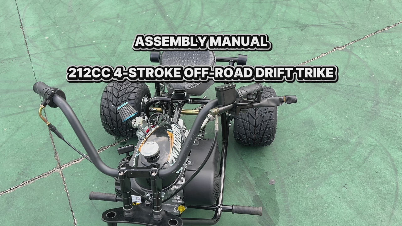 208cc Gas Mini Off-Road Trike Motorcycle CVT, 31MPH Drift Trike