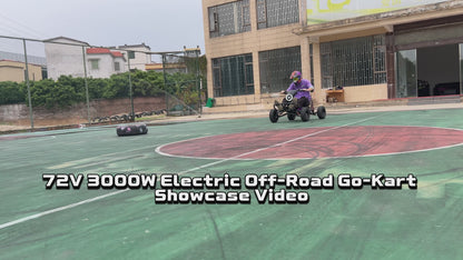 72V 3000W “Little Mountain Leopard” (Peak 25kW), 18S 52Ah, 75 mph,13x5.00-6 Tires,428 Chain