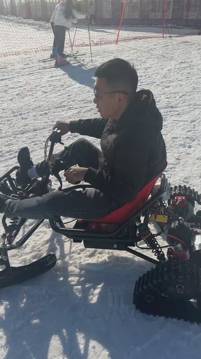 Snow Track & Ski Conversion Kit for Zyliathor 212cc / 48V 1500W / 48V 2000W Go Karts – Rear Rubber Tracks & Front Ski Assembly