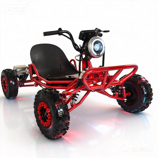 Adult & Kids Electric Go Kart,2000W Brushless,31MPH,Up to 12 miles, 3 Speed + Reverse, Hydraulic Disc Brake, 6" All-Terrain Tires, 440 lb, Off-Road Kart for Backyard & Private Property Trails (Black)